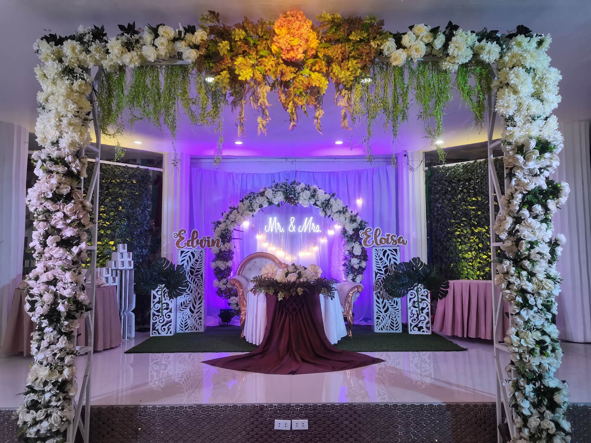 Elegant wedding catering and buffet setup by Franz Party Needs in Dasma